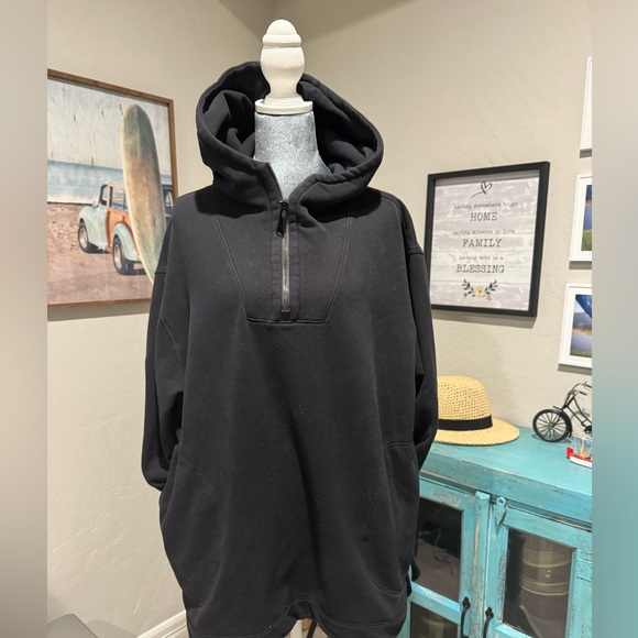 Women's Black ATHLETA Retroplush Tunic Hoodie in Size Large Excellent Condition - Picture 7 of 10